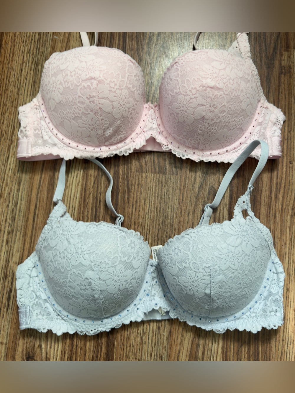 Victoria’s Secret Pink bling lace push up balconet bra bundle